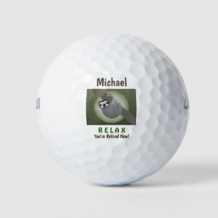 Balles De Golf Retraite Relax Happy Cute Funny Lazy Sloth