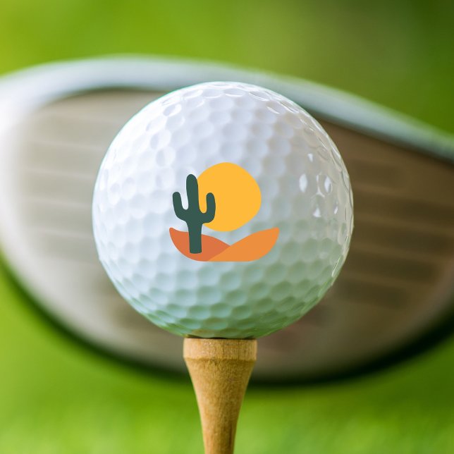 Balles De Golf Rétro desert with Cactus (Créateur téléchargé)