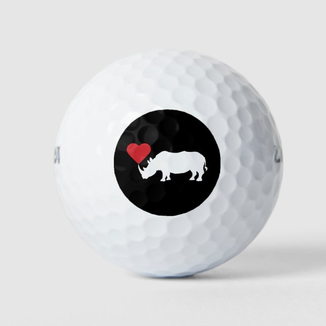 Balles De Golf Rhino-Blanc-Coeur (Devant)