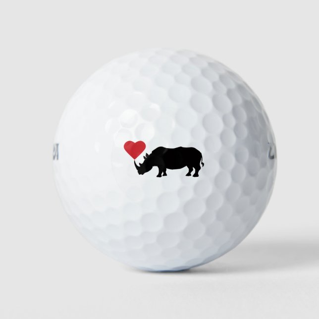 Balles De Golf Rhino-noir-avec-coeur (Devant)