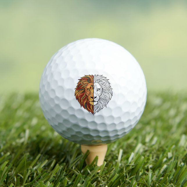 Balles De Golf Roaring Lion Head Custom Golf Balls (T-shirt Insitu)