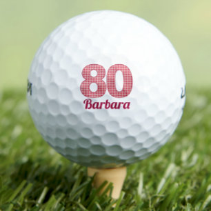 Balles De Golf Rose À damiers 80e anniversaire Golfeur 80 ans