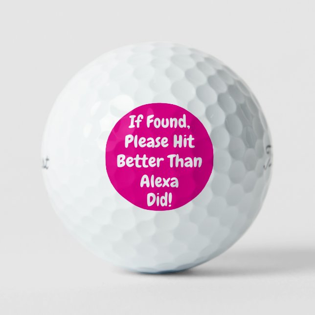 Balles De Golf rose drôle personnalisé (Recto)
