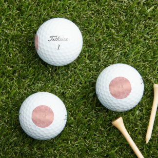 Balles De Golf Rose Gold Luxe Élégant Monogramme Brillance