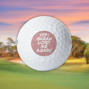 Balles De Golf Rose Personnalisé Nom Drôle Perdu