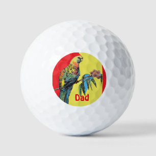 Balles De Golf Rosella Parrot Aquarelle Papa Nom du père