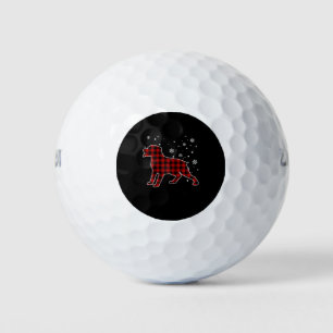 Balles De Golf Rottweiler Christmas Dog Buffalo Plaid