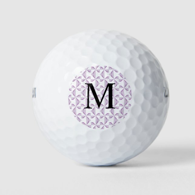 Balles De Golf Roues initiales pourpres personnalisées (Devant)