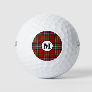 Balles De Golf Royal Stewart Tartan Plaid Scottish Clan Monogram