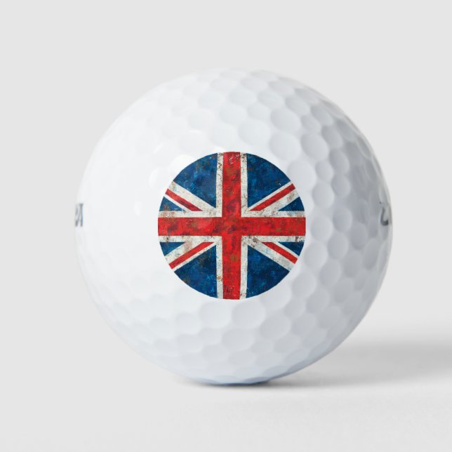 Balles De Golf Royaume-Uni Grande-Bretagne Union Jack Distressed  (Devant)