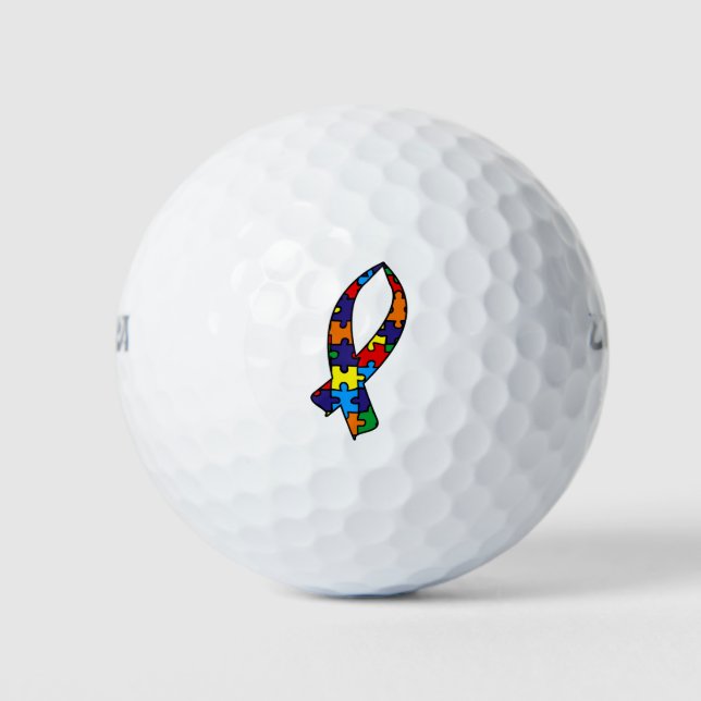 Balles De Golf Ruban sensibilisation sur l'autisme (Devant)