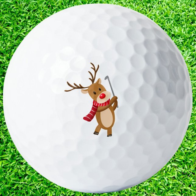 Balles De Golf Rudolph Reindeer Jouer Au Golf (Créateur téléchargé)