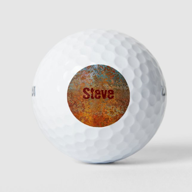 Balles De Golf Rusty, Verdigris, Grunge Steampunk Personnalisé (Devant)