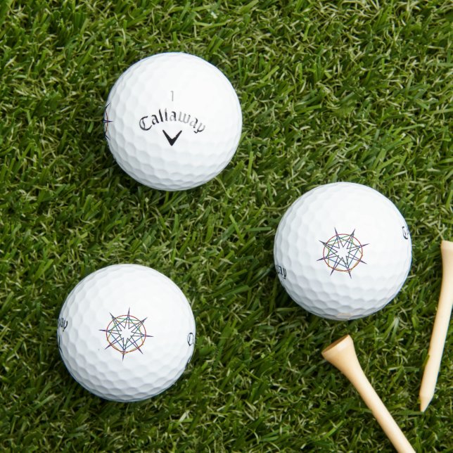 Balles De Golf Sacred Geometry Sigil (Herbe in situ)