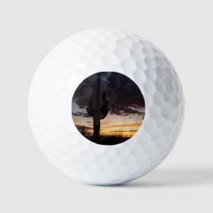 Balles De Golf Saguaro Sunset III Arizona Desert Paysage