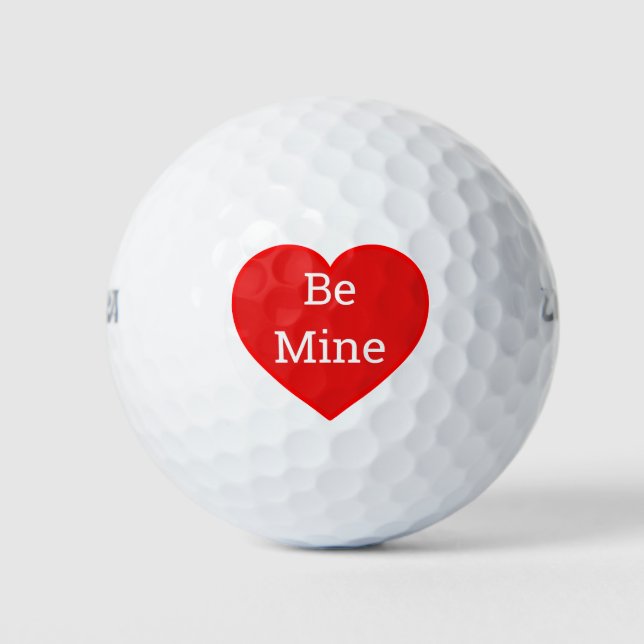 Balles De Golf Saint-Valentin don amusant Be Mine Heart 3 (Devant)
