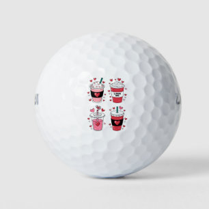 Balles De Golf Saint-Valentin Latte Amoureux du café