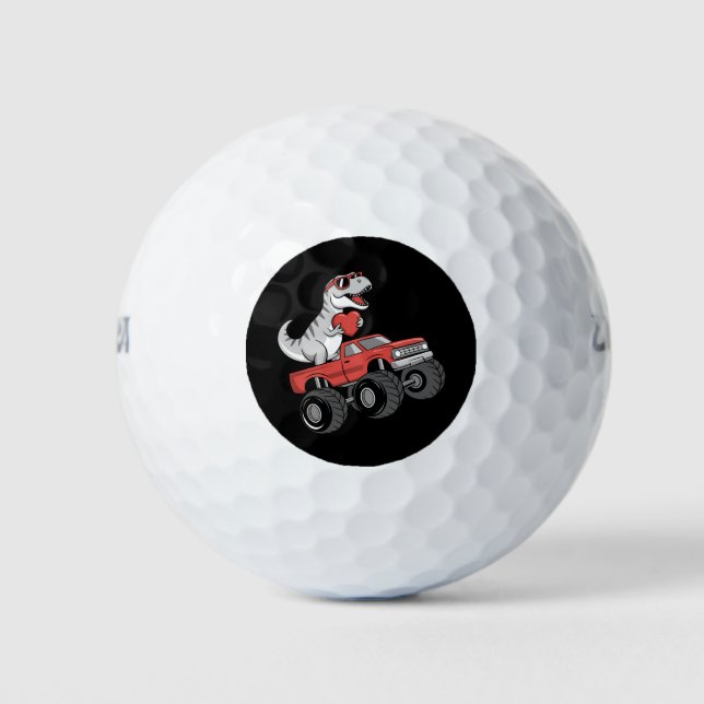 Balles De Golf Saint Valentin T Rex Dinosaur équitation Monster T (Devant)