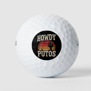Balles De Golf Salut Putos Cactus Drôle Rétro Vintage