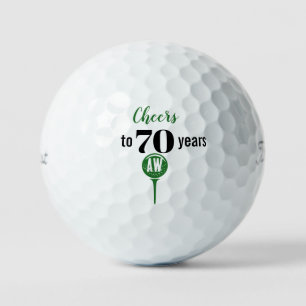 Balles De Golf Salutations à 70 ans Initiales personnalisées Anni