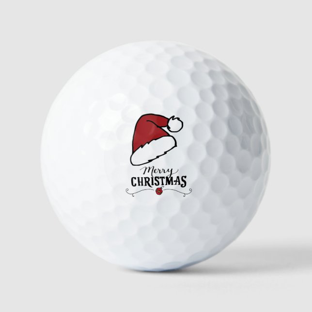 Balles De Golf Santa Hat pour Noël pour Golfer Noël (Recto)