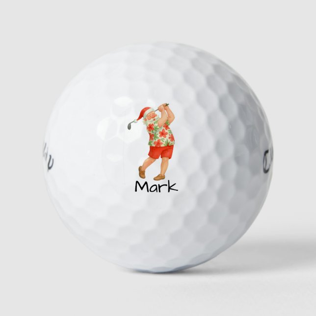 Balles De Golf Santa is golfing Hawaii Shirt (Devant)