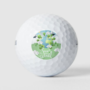 Balles De Golf Sauvez le monde