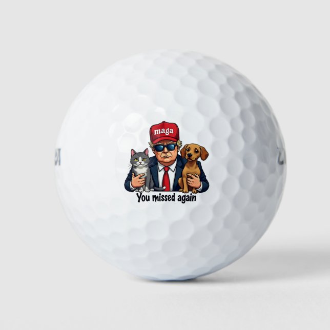 Balles De Golf Sauvez les animaux de compagnie Trump Election (Devant)