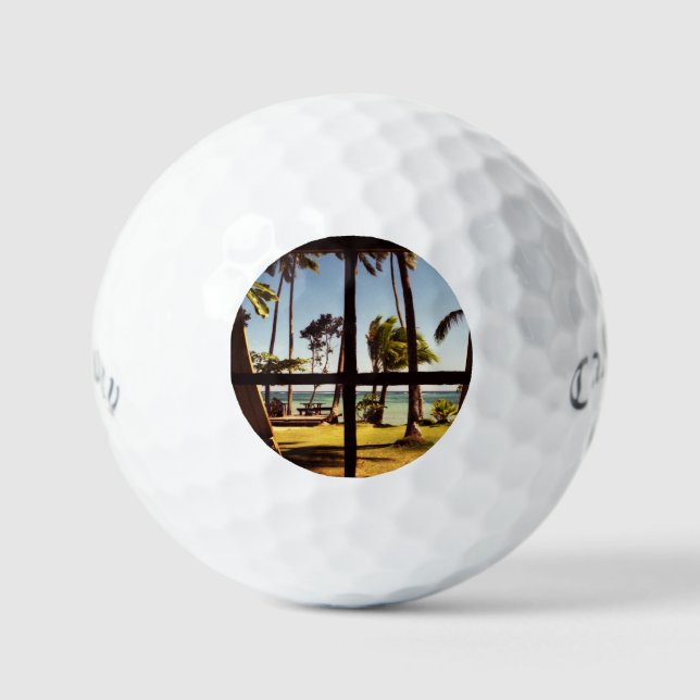 Balles De Golf Scène de plage tropicale Fiji Beach css gbcnm (Recto)