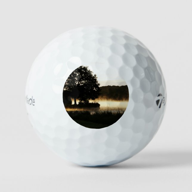 Balles De Golf Scène du lac du matin tmtp5 gbcna (Recto)