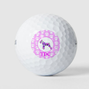 Balles De Golf Schnauzer Chien Silhouette rose Paw PY&B