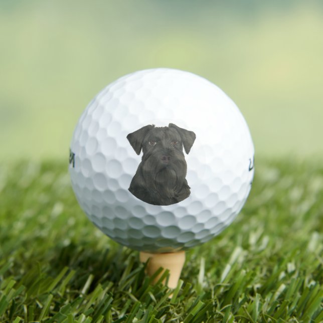 Balles De Golf Schnauzer noir personnalisé (T-shirt Insitu)