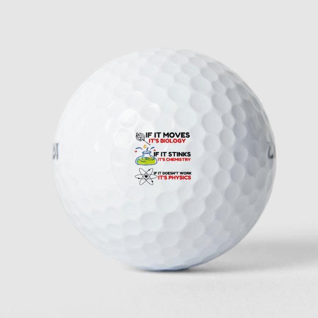 BALLES DE GOLF SCIENCE BIOLOGY CHIMIISTRY PHYSICS (Devant)