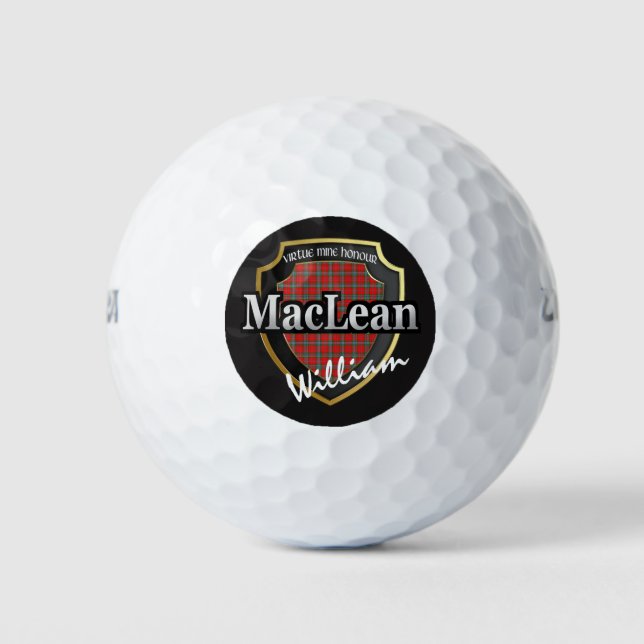 Balles De Golf Scottish Clan MacLean Personnalisez votre nom (Devant)