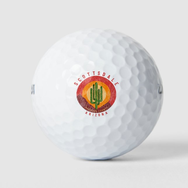 Balles De Golf Scottsdale Arizona Cactus Mountains (Devant)