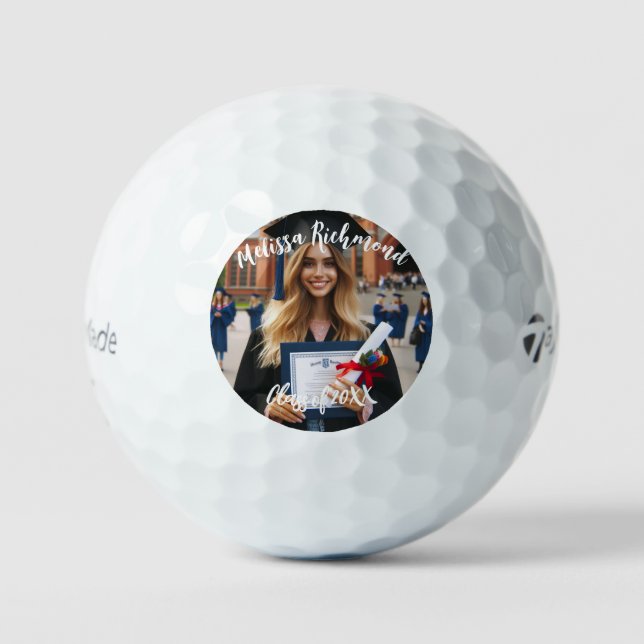 Balles De Golf Script photo espagnol simple moderne | Personnalis (Recto)
