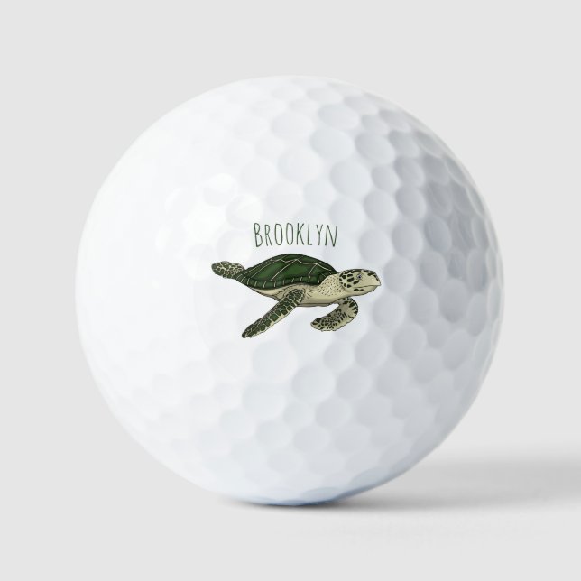Balles De Golf Sea turtle cartoon (Recto)