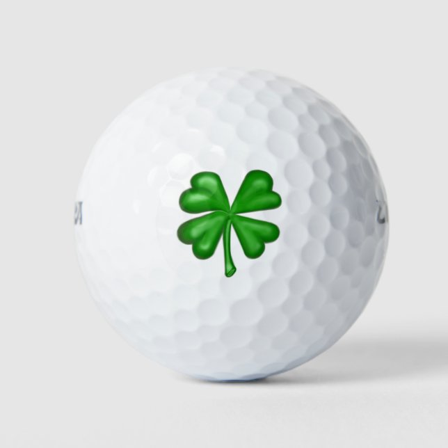 Balles De Golf Shamrock de fermeture à quatre feuilles vertes (Devant)