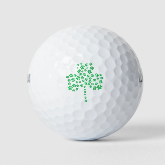 Balles De Golf Shamrock Empreinte de patte de chien (Devant)