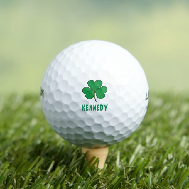 Balles De Golf Shamrock Green Clover Irlande Celtic Irish Nom (T-shirt Insitu)