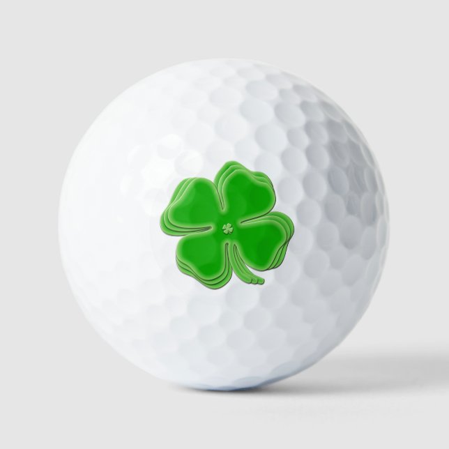 Balles De Golf Shamrocks de la Saint Patrick empilés (Recto)
