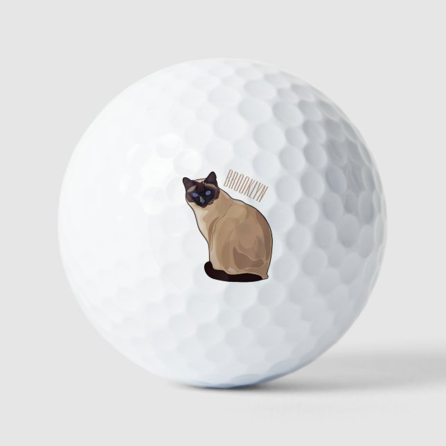 Balles De Golf Siamese cat cartoon (Recto)