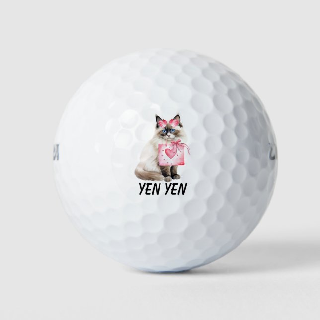 Balles De Golf "Siamese Cat Golf Balls - Parfait pour les amateur (Devant)