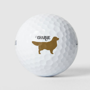 Balles De Golf Silhouette de l'outil Golden Retriever avec nom pe