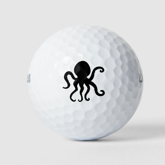 Balles De Golf Silhouette de poulpe d'animal marin (Devant)