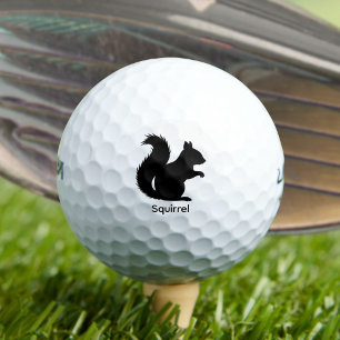 Balles De Golf Silhouette d'écureuil - Animal noir
