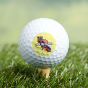 Balles De Golf Silhouette d'état rétro de Californie