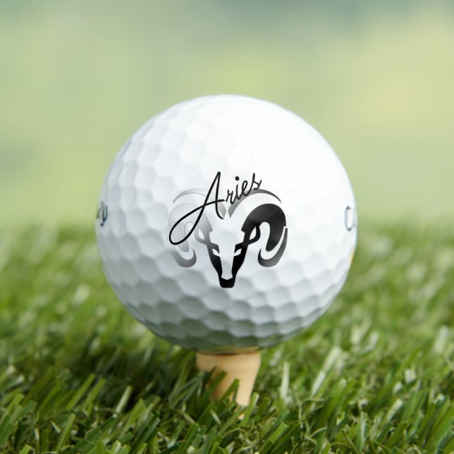 Balles De Golf Silver Aries le bélier Zodiac (T-shirt Insitu)