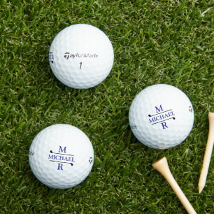 Balles De Golf Simple 2 initiales Monogramme personnalisé logo bl