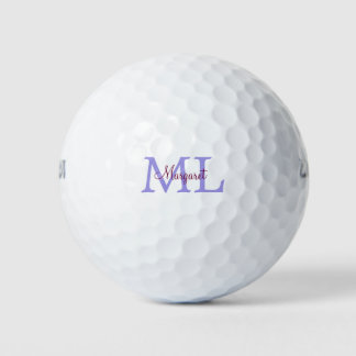 Balles De Golf simple ajout de nom monogramme rose rouge jeton